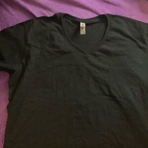 Women’s Gildan Black V-neck Tee